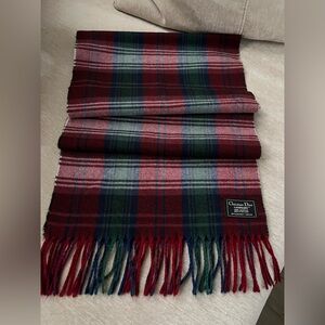 Christian Dior Plaid Scarf - Made in England Cashmere elegant unisex scarf.